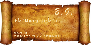Báthory Irén névjegykártya